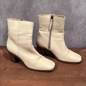 Portland Leather Patina gogo boots cream leather size 6
